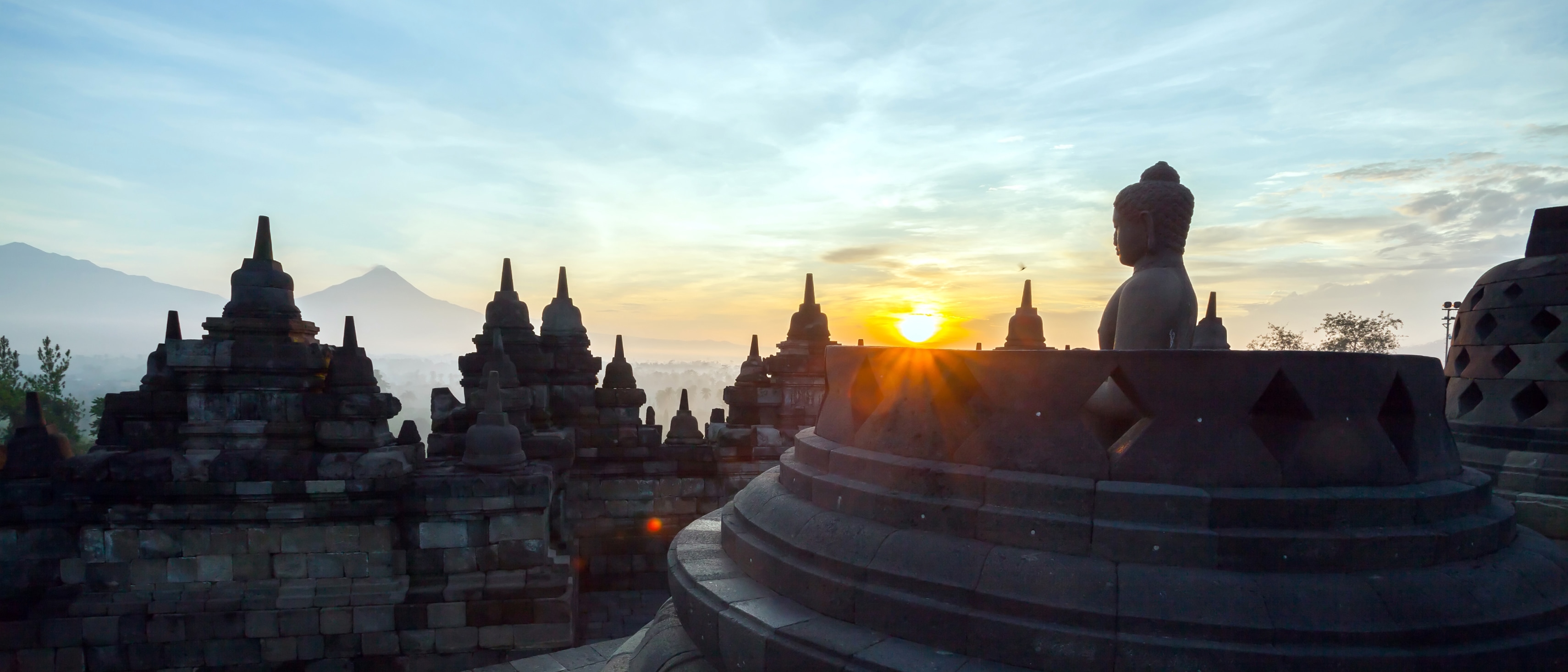 Morning borobudur sunrise view